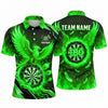 Maxcorners Darts Polo Shirt Flying Phoenix Wings Spread Flaming Feathers Glowing Target Board Multi Options Personalized Name, Team Name Unisex 3D Shirt (5 Colors)