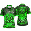 Maxcorners Darts Polo Shirt Evil Demon Claws Screaming Face Fiery Aura Sparks Target Board Multi Options Personalized Name, Team Name Unisex 3D Shirt (5 Colors)