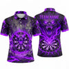 Maxcorners Darts Polo Shirt Evil Demon Claws Screaming Face Fiery Aura Sparks Target Board Multi Options Personalized Name, Team Name Unisex 3D Shirt (5 Colors)