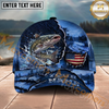 Maxcorners Fishing Midnight Bass Hunter Hooked on Nature Personalized 3D Cap  (11 Fish Species)