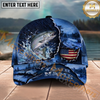Maxcorners Fishing Midnight Bass Hunter Hooked on Nature Personalized 3D Cap  (11 Fish Species)
