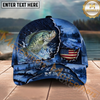 Maxcorners Fishing Midnight Bass Hunter Hooked on Nature Personalized 3D Cap  (11 Fish Species)