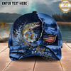 Maxcorners Fishing Midnight Bass Hunter Hooked on Nature Personalized 3D Cap  (11 Fish Species)