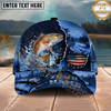 Maxcorners Fishing Midnight Bass Hunter Hooked on Nature Personalized 3D Cap  (11 Fish Species)