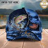 Maxcorners Fishing Midnight Bass Hunter Hooked on Nature Personalized 3D Cap  (11 Fish Species)