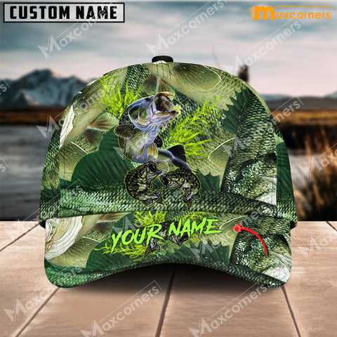 Maxcorners Large Mouth Bass Fishing Personalized Classic 3D Cap