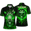 Maxcorners Darts Polo Shirt Fiery Skull Glowing Eyes Wall Crack Flames Target Board Multi Options Personalized Name, Team Name Unisex 3D Shirt (5 Colors)