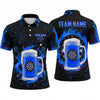 Maxcorners Darts Polo Shirt Frothy Beer Mug Foamy Drink Splatter Sparks Target Board Multi Options Personalized Name, Team Name Unisex 3D Shirt (5 Colors)