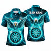 Maxcorners Darts Polo Shirt Bald Eagle Wings Spread Lightning Bolts Stars Target Board Multi Options Personalized Name, Team Name Unisex 3D Shirt (5 Colors)
