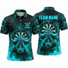 Maxcorners Darts Polo Shirt Powerful Bull Mascot Electric Lightning Flame Target Board Multi Options Personalized Name, Team Name Unisex 3D Shirt (5 Colors)