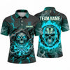 Maxcorners Darts Polo Shirt Grim Reaper Hooded Skull Glowing Eyes Fiery Smoke Lightning Target Board Multi Options Personalized Name, Team Name Unisex 3D Shirt (5 Colors)