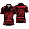 Maxcorners Darts Polo Shirt I Play Darts Punching People Quote Glowing Neon Triangle Grid Target Board Multi Options Personalized Name, Team Name Unisex 3D Shirt (5 Colors)