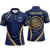 Maxcorners Darts Polo Shirt Elegant Curved Stripes Geometric Lines Crest Frame Target Board Multi Options Personalized Name, Team Name Unisex 3D Shirt (5 Colors)