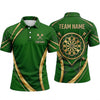 Maxcorners Darts Polo Shirt Elegant Curved Stripes Geometric Lines Crest Frame Target Board Multi Options Personalized Name, Team Name Unisex 3D Shirt (5 Colors)