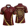 Maxcorners Darts Polo Shirt Elegant Curved Stripes Geometric Lines Crest Frame Target Board Multi Options Personalized Name, Team Name Unisex 3D Shirt (5 Colors)