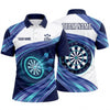 Maxcorners Darts Polo Shirt Smooth Wavy Motion Dynamic Curved Stripes Speed Target Board Multi Options Personalized Name, Team Name Unisex 3D Shirt (5 Colors)