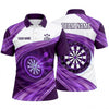 Maxcorners Darts Polo Shirt Smooth Wavy Motion Dynamic Curved Stripes Speed Target Board Multi Options Personalized Name, Team Name Unisex 3D Shirt (5 Colors)