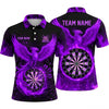 Maxcorners Darts Polo Shirt Flying Phoenix Bird Wings Spread Flaming Aura Glowing Target Board Multi Options Personalized Name, Team Name Unisex 3D Shirt (5 Colors)