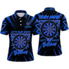 Maxcorners Darts Polo Shirt Let's Play Darts Text Retro Geometric Triangle Neon Rays Target Board Multi Options Personalized Name, Team Name Unisex 3D Shirt (5 Colors)