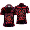 Maxcorners Darts Polo Shirt Let's Play Darts Text Retro Geometric Triangle Neon Rays Target Board Multi Options Personalized Name, Team Name Unisex 3D Shirt (5 Colors)