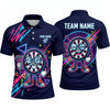 Maxcorners Darts Polo Shirt Cartoon Target Character Eyeglasses Sneakers Retro Neon Splatter Multi Options Personalized Name, Team Name Unisex 3D Shirt (5 Colors)
