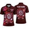 Maxcorners Darts Polo Shirt Cartoon Target Character Eyeglasses Sneakers Retro Neon Splatter Multi Options Personalized Name, Team Name Unisex 3D Shirt (5 Colors)