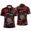 Maxcorners Darts Polo Shirt Coiled Viper Snake Venom Fangs Smoke Waves Graffiti Target Board Multi Options Personalized Name, Team Name Unisex 3D Shirt (4 Colors)