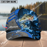 Maxcorners Large Mouth Bass Fishing Blue Smoke Pattern Personalized Classic 3D Cap