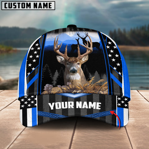 Maxcorners Deer Hunting Camo Couple Pattern Multicolor Personalized Name 3D Cap