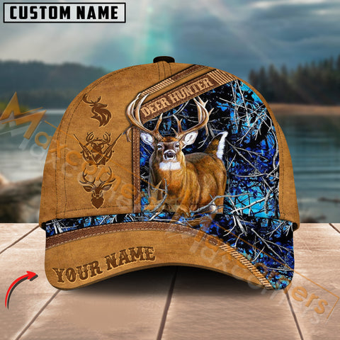 Maxcorners Deer Hunting Camouflage Pattern Personalized Name 3D Cap (5 colors)