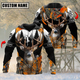 Maxcorners Deer Hunting Orange Camouflage Forest Pattern  Custom Name Shirt 3D All Over Printed Clothes