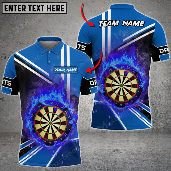 Maxcorners Darts Flame Color Options Personalized Name, Team Name Unisex 3D Shirt