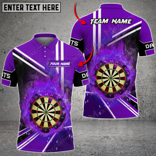 Maxcorners Darts Flame Color Options Personalized Name, Team Name Unisex 3D Shirt