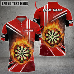 Maxcorners Darts Flame Color Options Personalized Name, Team Name Unisex 3D Shirt