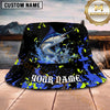 Maxcorners Fishing Black Neon Splash Personalized 3D Bucket Hat (12 Fish Species)