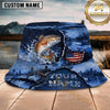 Maxcorners Fishing USA Flag Lake Camo Personalized 3D Bucket Hat (12 Fish Species)