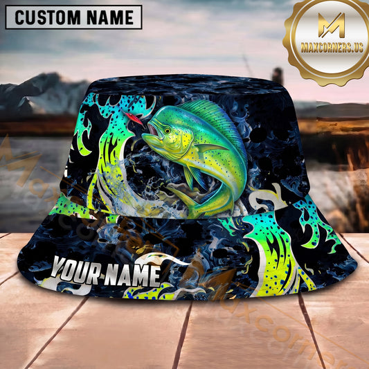 Maxcorners Fishing Tribal Splash Lure Personalized 3D Bucket Hat (12 Fish Species)