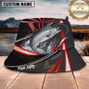 Maxcorners Fishing Red Black Lure Stripe Personalized 3D Bucket Hat (12 Fish Species)