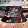 Maxcorners Fishing Red Black Lure Stripe Personalized 3D Bucket Hat (12 Fish Species)