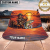 Maxcorners Fishing Pirate Sunset Angler Personalized 3D Bucket Hat (12 Fish Species)