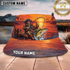 Maxcorners Fishing Pirate Sunset Angler Personalized 3D Bucket Hat (12 Fish Species)