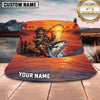 Maxcorners Fishing Pirate Sunset Angler Personalized 3D Bucket Hat (12 Fish Species)