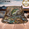 Maxcorners Fishing Marsh Camo Water Splash Personalized 3D Bucket Hat (12 Fish Species)