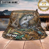 Maxcorners Fishing Marsh Camo Water Splash Personalized 3D Bucket Hat (12 Fish Species)