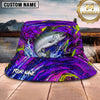 Maxcorners Fishing Purple Neon Lure Splash Personalized 3D Bucket Hat (12 Fish Species)