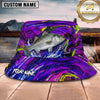 Maxcorners Fishing Purple Neon Lure Splash Personalized 3D Bucket Hat (12 Fish Species)