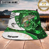 Maxcorners Fishing Green Smoke Camo Personalized 3D Bucket Hat (12 Fish Species)