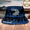 Maxcorners Fishing Blue Flame Personalized 3D Bucket Hat (12 Fish Species)