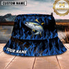 Maxcorners Fishing Blue Flame Personalized 3D Bucket Hat (12 Fish Species)