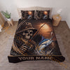 Maxcorners Fishing Skull Fisherman Sunset Personalized Name Unisex 3D Bedding Set